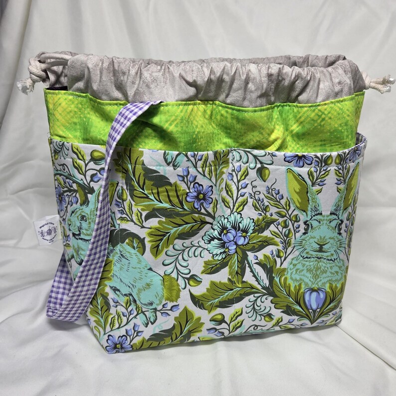 Extra-large Crochet/knitting Drawstring Project Bag With Pockets ...