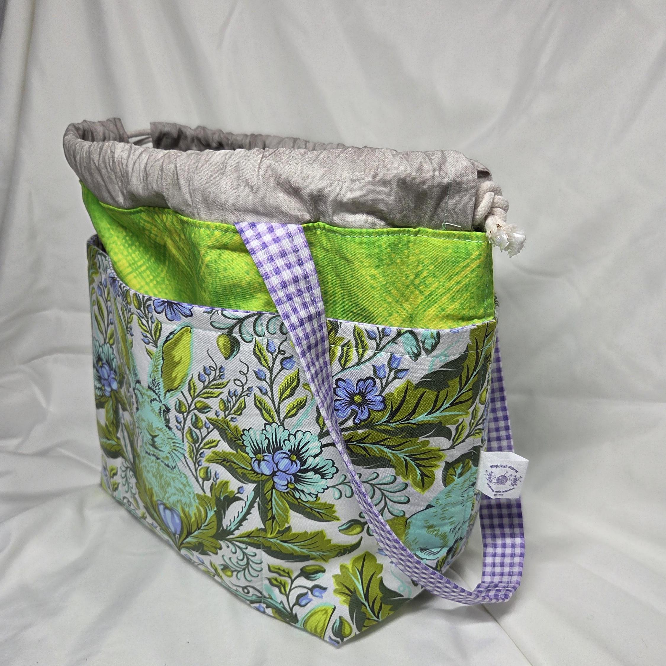Extra-large Crochet/knitting Drawstring Project Bag With Pockets ...