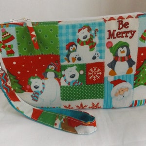 2XC - Painéis de Natal Clutch, grande - @ 8 1/2"x 5 1/2", acolchoado, de pé, algodão, alça removível, MJSEWS2
