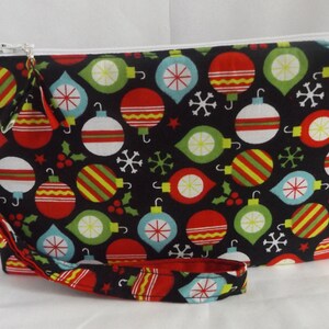 1XC - Clutch de enfeite de Natal, grande - @ 8 1/2"x 5 1/2", acolchoada, de pé, algodão, alça removível, MJSEWS2