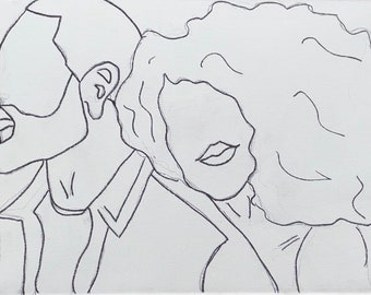 Date Night pre-drawn canvas paint party kit