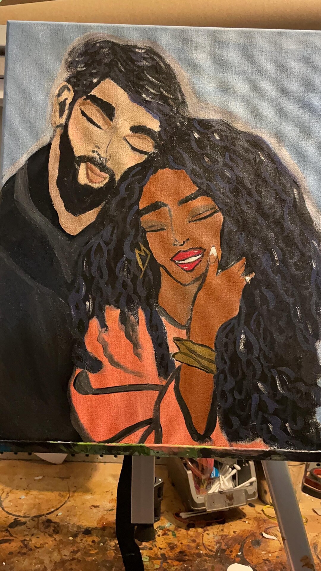 Painter's Servant 4枚セット Soulmates Pre-drawn Canvas Paint Party Kit - Etsy