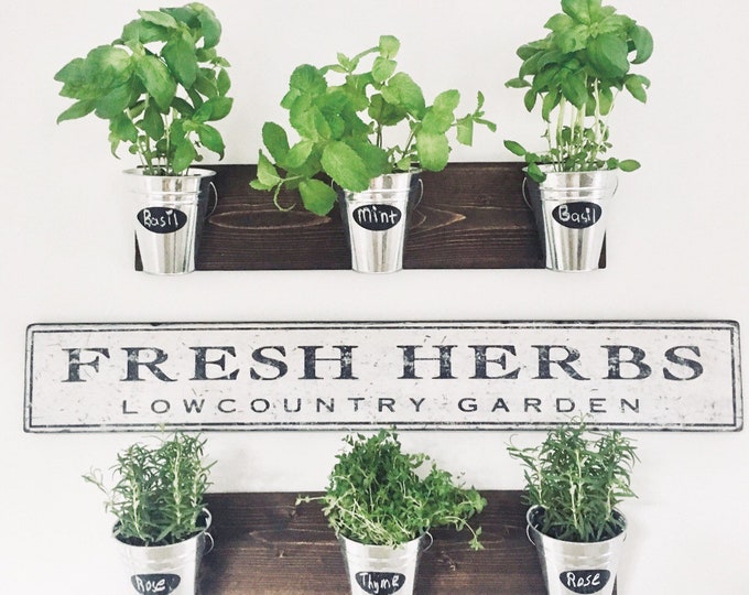 Indoor Wall Planter With Chalk label Horizontal Mount (one row of 3 pots with chalk labels)