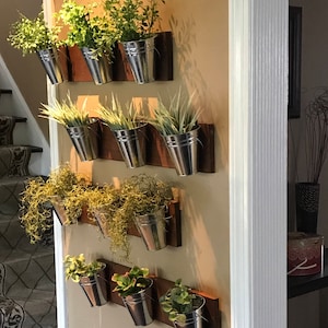 Indoor Blumentopf / Wandbeet aus Holzmaserung (eine Reihe mit 3 Töpfen)