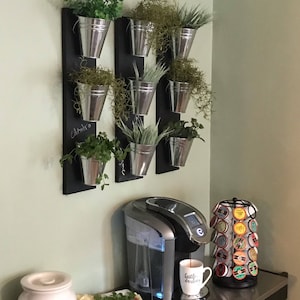 Indoor Wall Planter one row 3 pots image 1