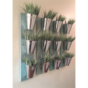 Indoor Wall Planter- Blue (one row of 3 pots)