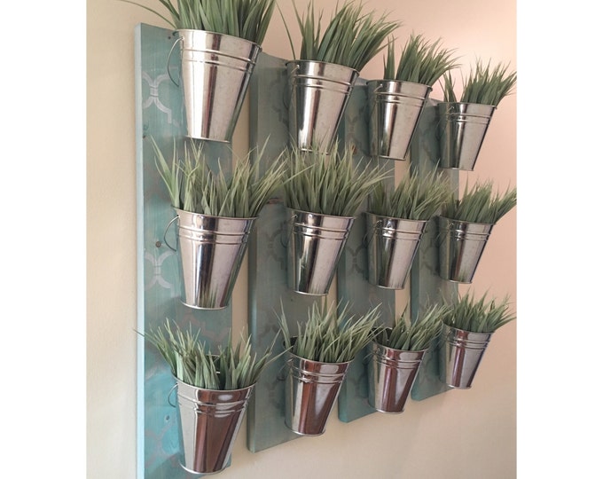 Indoor Wall Planter- Blue (one row of 3 pots)