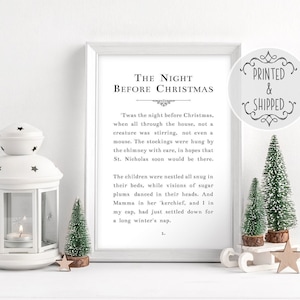 Twas the Night Before Christmas Print, Christmas Wall Art, Quote wall art, Christmas Quote, Christmas Prints, Holiday Decor, Christmas Decor