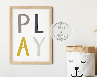 PLAY Print | Childrens Quote Art | Nursery Decor | Nursery wall art |Play Quote | Nursery Prints | Fun Print | Baby Decor | PLAY