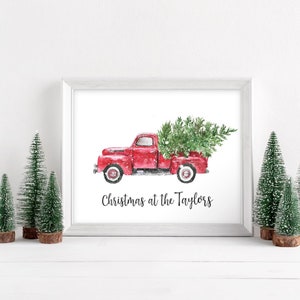 Red Truck Christmas Print | Christmas with the | Holiday wall art | Family Christmas Print | Christmas Prints | Holiday Decor | Printable