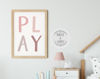PLAY Print | Childrens Quote Art | Nursery Decor | Nursery wall art |Play Quote | Nursery Prints | Fun Print | Baby Decor | PLAY