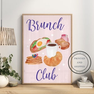 Brunch Club Print | Bacon and Eggs Print | Breakfast Wall Art | Wall Decor | Kitchen Print | Breakfast Print | Home Decor | Food Wall Art