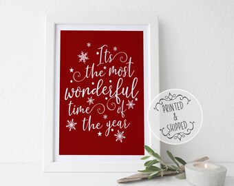 It's The Most Wonderful Time Of The Year Print | Christmas Wall Art | Quote wall art | Christmas Quote | Christmas Prints | Holiday Decor