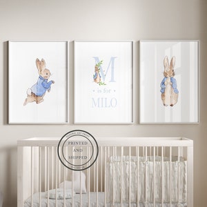 Peter Rabbit Nursery Prints | Baby Name Print | Peter Rabbit Nursery Decor | Nursery Wall Art | Baby Decor | Beatrix Potter Set of 3