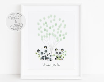 Baby Shower Fingerprint Guest Book | Panda Baby Shower | Alternative Guest Book | Fingerprint Tree | Panda