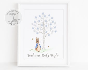 Peter Rabbit Fingerprint Guest Book | Peter Rabbit Baby Shower | Alternative Guest Book | Baby Shower Fingerprint Tree