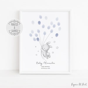 Baby Shower Fingerprint Guest Book / Bunny Rabbit Baby Shower / Alternative Guest Book / Fingerprint Tree / Little Grey Rabbit