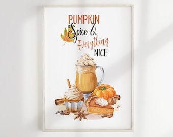 Autumn Print | Fall Art | Pumpkin Spice Print | Autumn Wall Decor | Autumn Print | Hello Autumn | Seasonal Print | Printable