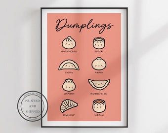 Dim Sum Print | Dumpling Wall Art | Wall Decor | Kitchen Print | Bao Print | Home Decor | Asian Wall Art