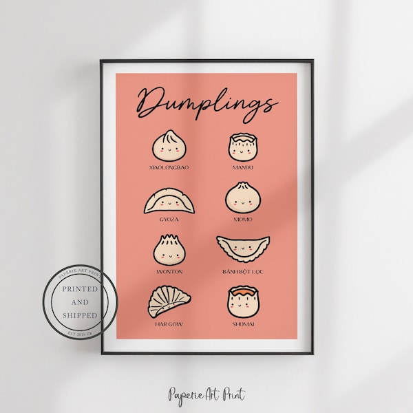 Dim Sum Druck | Knödel Wand Kunst | Wanddekoration | Küchen Poster | Bao Druck | Wohnkultur | Asiatische Wandkunst