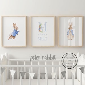 Peter Rabbit Poster | Baby Name Druck | Peter Rabbit Kinderzimmer Dekor | Kinderzimmer Wand Kunst | Baby Dekor | Beatrix Potter 3er Set
