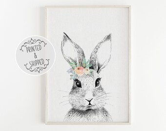 Impresión de conejo para guardería / Arte de pared de conejo / Decoración de guardería / Arte de pared de guardería / Impresión de conejo para guardería / Impresiones para guardería / Decoración para bebés / Conejito
