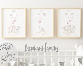 Elephant Nursery Print | Elephant Nursery Art | Nursery Decor | Nursery wall art | First we had each other | Baby Decor | Set of 3