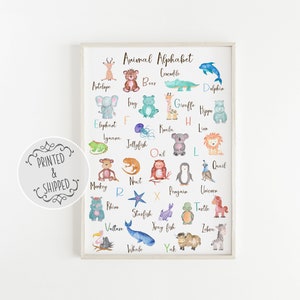 Animal Alphabet Print | Alphabet Art | Nursery Decor | Nursery Wall Art | Alphabet Poster | Nursery Print| Children&#39;s Print | ABC Wall Art