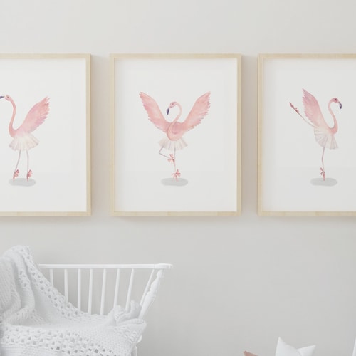 Flamingo Nursery Print Flamingo Illustration Art Nursery - Etsy