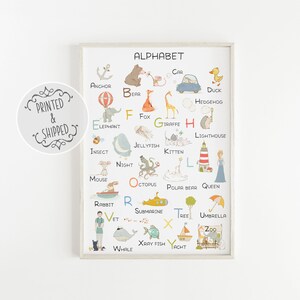 Alphabet Print | Alphabet Art | Nursery Decor | Nursery Wall Art | Alphabet Poster | Nursery Print| Children&#39;s Print | ABC Wall Art