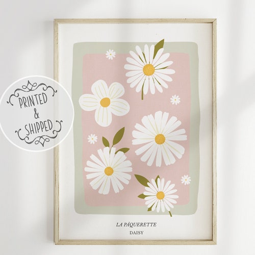 Daisy Print Flower Wall Art Wall Decor Botanical Print Etsy