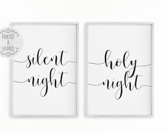 Silent Night, Holy Night Print | Christmas Wall Art | Quote wall art | Christmas Quote | Christmas Prints | Holiday Decor | Christmas Decor