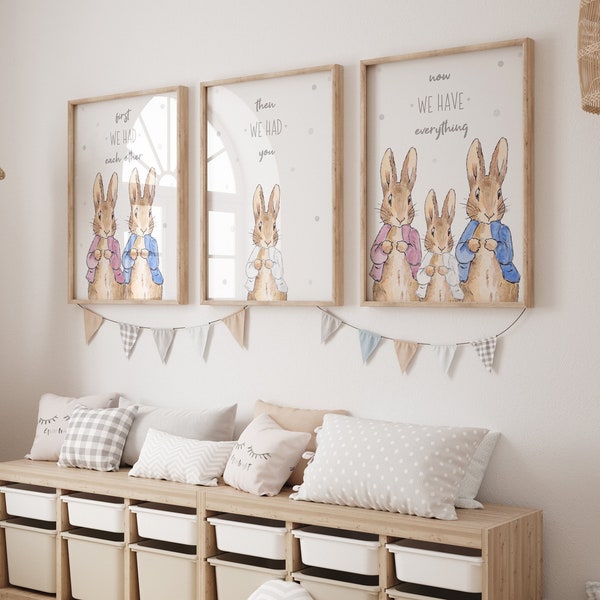 Peter Rabbit Print | Peter Rabbit Art | Nursery Decor | Nursery wall art | Peter Rabbit | First we had each other | Baby Decor | Set of 3