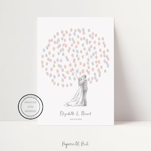Wedding Fingerprint Tree | Wedding Guest Book | Thumb Print Guest Book | Alternative Guest Book | Wedding Tree | Couple Kissing