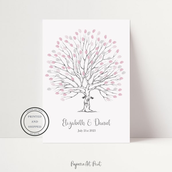 Hochzeit Fingerabdruck Baum | Hochzeitsgästebuch | Daumendruck Gästebuch | Alternatives Gästebuch | Hochzeitsbaum | Liebe Vögel