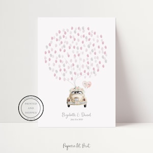 Wedding Fingerprint Tree | Wedding Guest Book | Thumb Print Guest Book | Alternative Guest Book | Wedding Tree | Love | Vintage Car