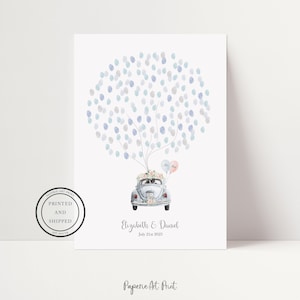 Wedding Fingerprint Tree | Wedding Guest Book | Thumb Print Guest Book | Alternative Guest Book | Wedding Tree | Love | Vintage Car