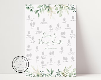 Bruiloft vingerafdruk boom | Bruiloft gastenboek | Duimafdruk gastenboek | Alternatief gastenboek | Botanische bruiloft | Boho-bruiloft