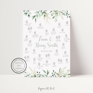 Wedding Fingerprint Tree | Wedding Guest Book | Thumb Print Guest Book | Alternative Guest Book | Botanical Wedding | Boho Wedding