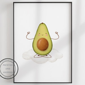 Impresión de aguacate / Arte de pared de aguacate / Decoración de pared / Impresión de cocina / Impresión de meditación / Decoración del hogar / Arte de pared de cocina