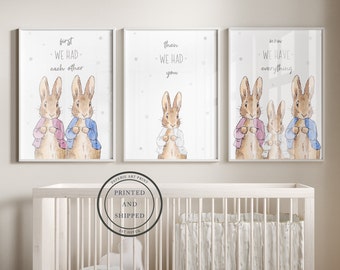 Impresión de Peter Rabbit / Arte de Peter Rabbit / Decoración de guardería / Arte de pared para guardería / Peter Rabbit / Primero nos tuvimos el uno al otro / Decoración para bebés / Juego de 3