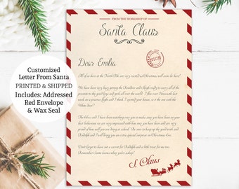 Personalized Letter from Santa Claus | Christmas Santa Letter | Santa Claus letter | Letter from the North Pole | Christmas Eve Box, Printed