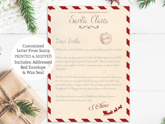 Personalized letter 2024 from santa claus