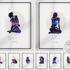 Star Sign Print | Zodiac Print | Home Decor | Birthday Prints | Horoscope Print | Astrology Print | Zodiac Wall Art | Star Sign Wall Art