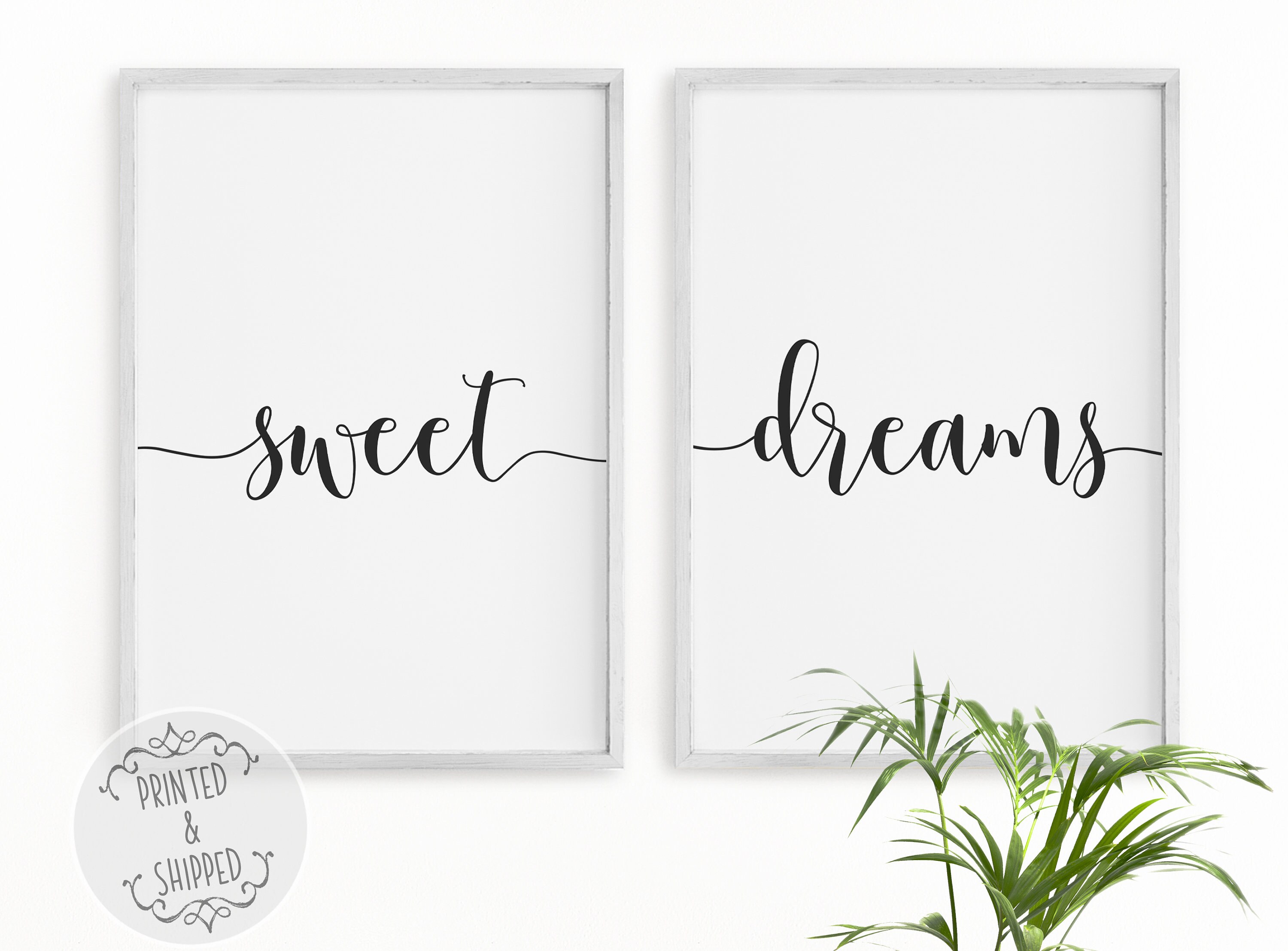 Set Of 3 Sweet Dreams Calligraphy Quote Prints Bedroom Wall Art Set Of 3 Sweet Dreams Calligraphy Quote Prints Bedroom Wall Art