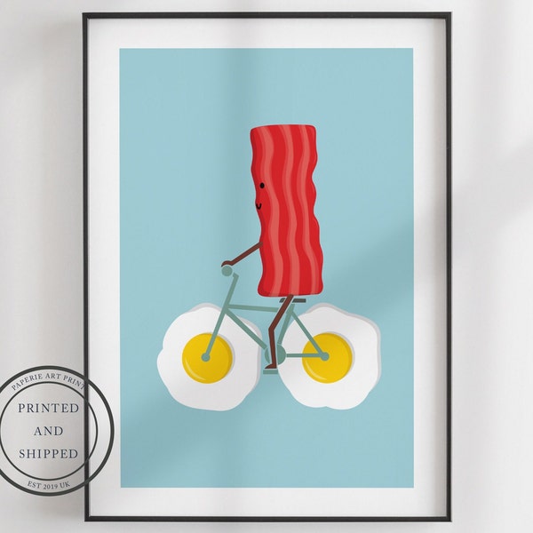 Bacon and Eggs Print | Breakfast Wall Art | Wall Decor | Kitchen Print | Bacon Print | Home Decor | Food Wall Art