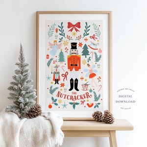 Christmas Nutcracker Print | Nutcracker Ballet Christmas Print | Holiday wall art | Printable | Christmas Print | Holiday Decor