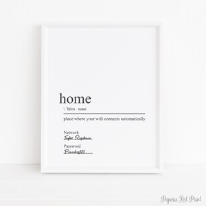 Wifi Password Dictionary Print | Definition Art | Home Decor | Wifi Password Sign | Wifi Print | Instant Download | Printable Wifi Sign