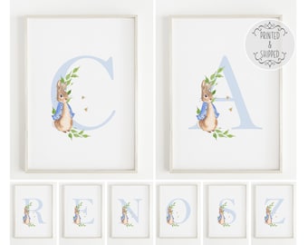 Peter Rabbit Print | Peter Rabbit Name Print | Personalised Nursery Decor | Initial Nursery Wall Art | Baby Decor | Peter Rabbit Art