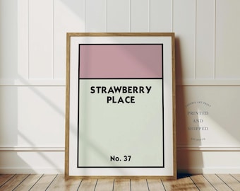 Street Name Print | Custom Home Address Print | New Home Decor | Monopoly Print | Street Name Wall Art | Personalised Housewarming gift